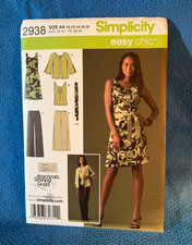 Simplicity Sewing Pattern Dress Top Pants Jacket Sz 10-18 Uncut 2938 MAP