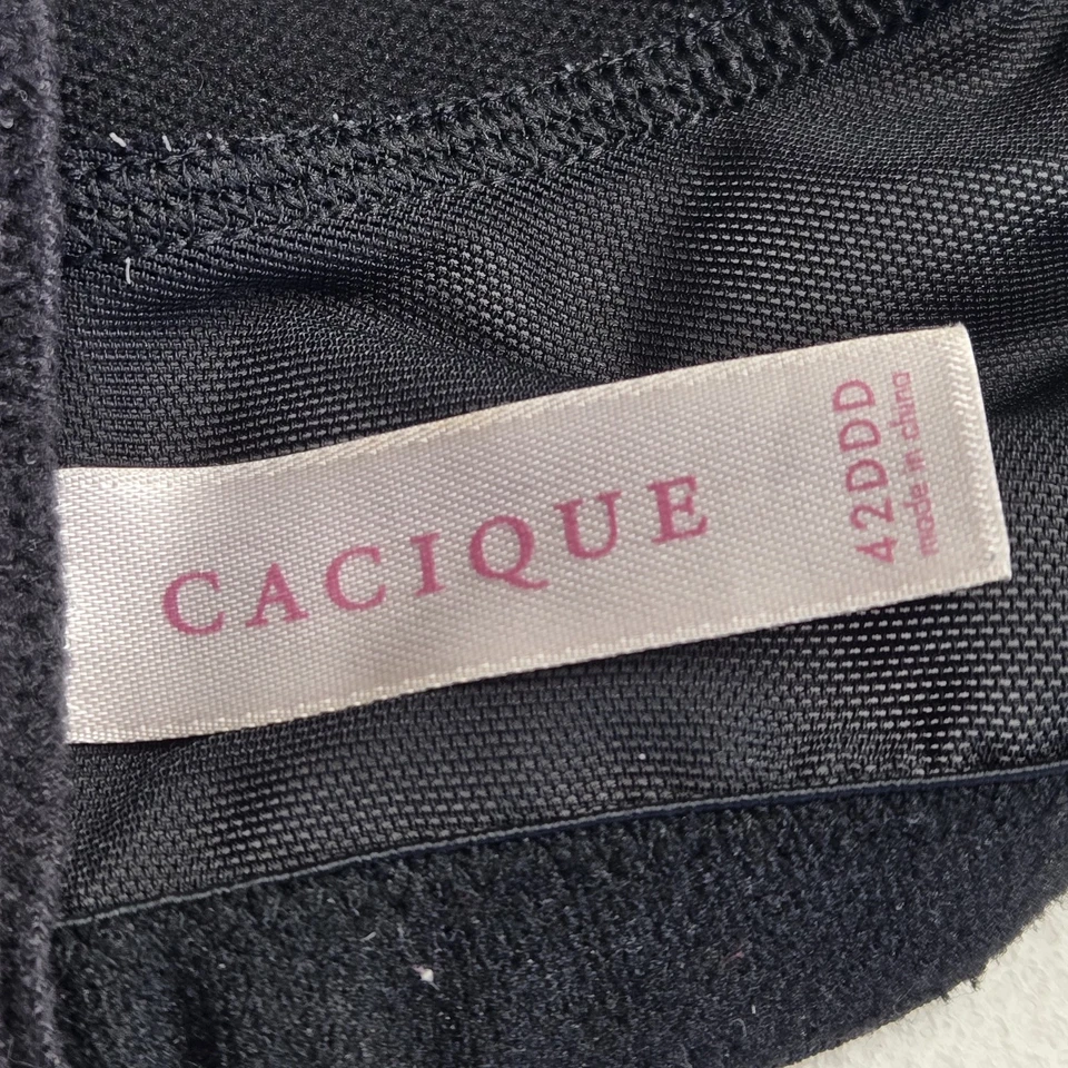 Sujetador Cacique Mujer 42DDD Negro Floral Balconette Con Aros Encaje Transparente Foto 3 de 4