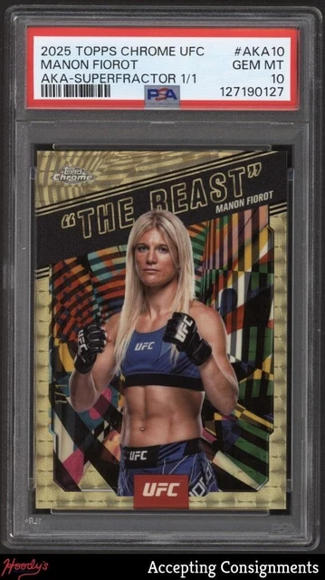 2025 Topps Chrome UFC AKA Superfractor Manon Fiorot "The Beast" 1/1 PSA 10 GEM