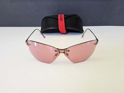 HUGO Sonnenbrille Rahmenlos Rote Gläser mit Etui Gebraucht Guter Zustand