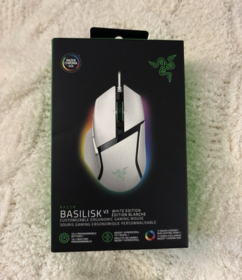 Razer Basilisk V3 White Wired Gaming Mouse 26000 DPI 11-Button Chroma RGB