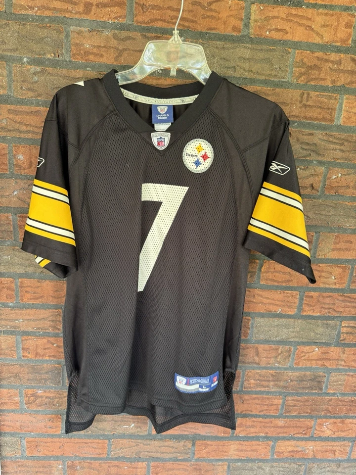 Camiseta Pittsburgh Steelers Reebok Juvenil Grande 14-16 Roethlisberger #7 Camisa Niños Foto 4 de 4
