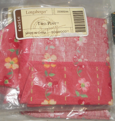 Longaberger Dogwood Floral Two Pint Basket Liner #23300244