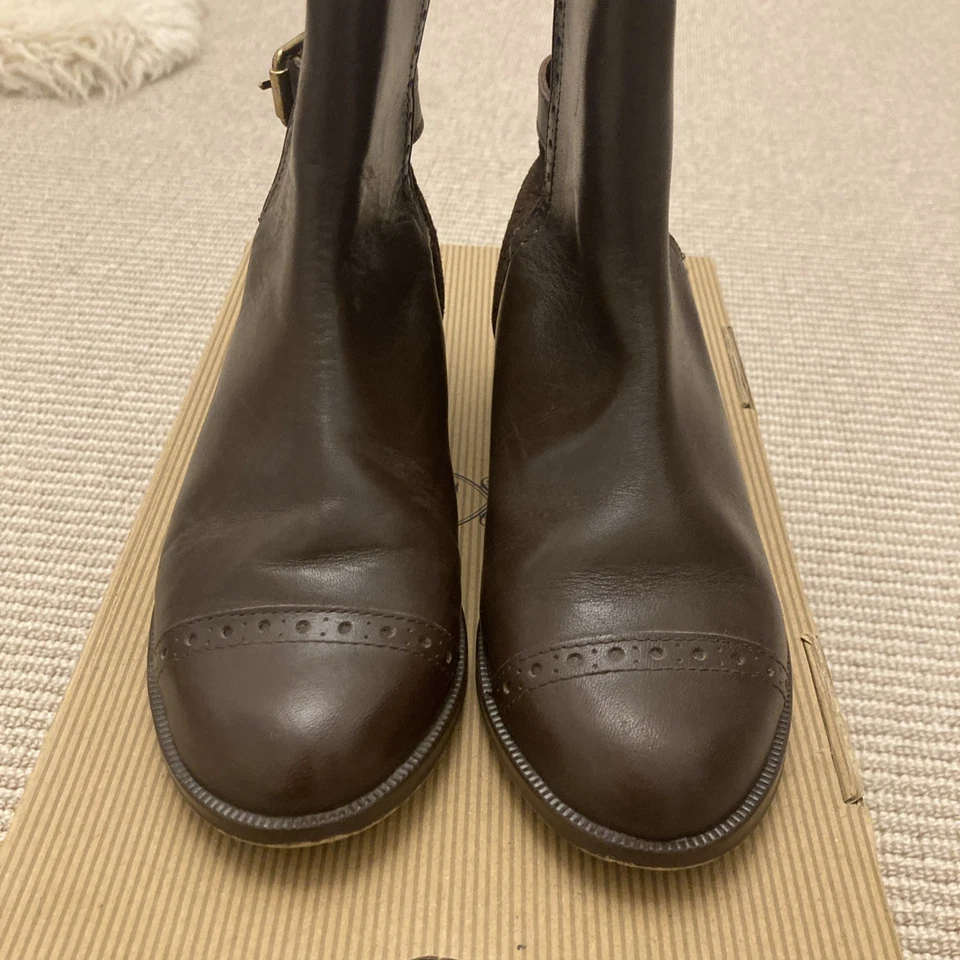 MASSiMO DUTTi GIRLS BROWN LEATHER ANKLE BOOTS Size UK 13, EU 32 excellent - Image 3 of 4