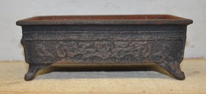 Antique Meiji Japanese Suiban Jardiniere Bronze Bonsai Planter Ikebana