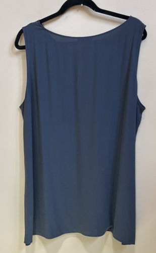 Neu mit Etikett Eileen Fisher ozeanblau Seide Georgette Krepp Ballettausschnitt Seidentunika $ 218 XL - Bild 2 von 8