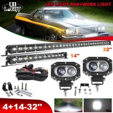 14" + 32" +4" LED work Light Bar Flood Spot Driving For Ford Ranchero 1977 1978