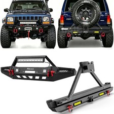 Aaiwa For1989-2001 Jeep Cherokee Xj Steel Front Rear Bumper Wtire Carrierlight Aaiwa For1989-2001 Jeep Cherokee Xj Steel Front Rear Bumper Wtire Carrierlight