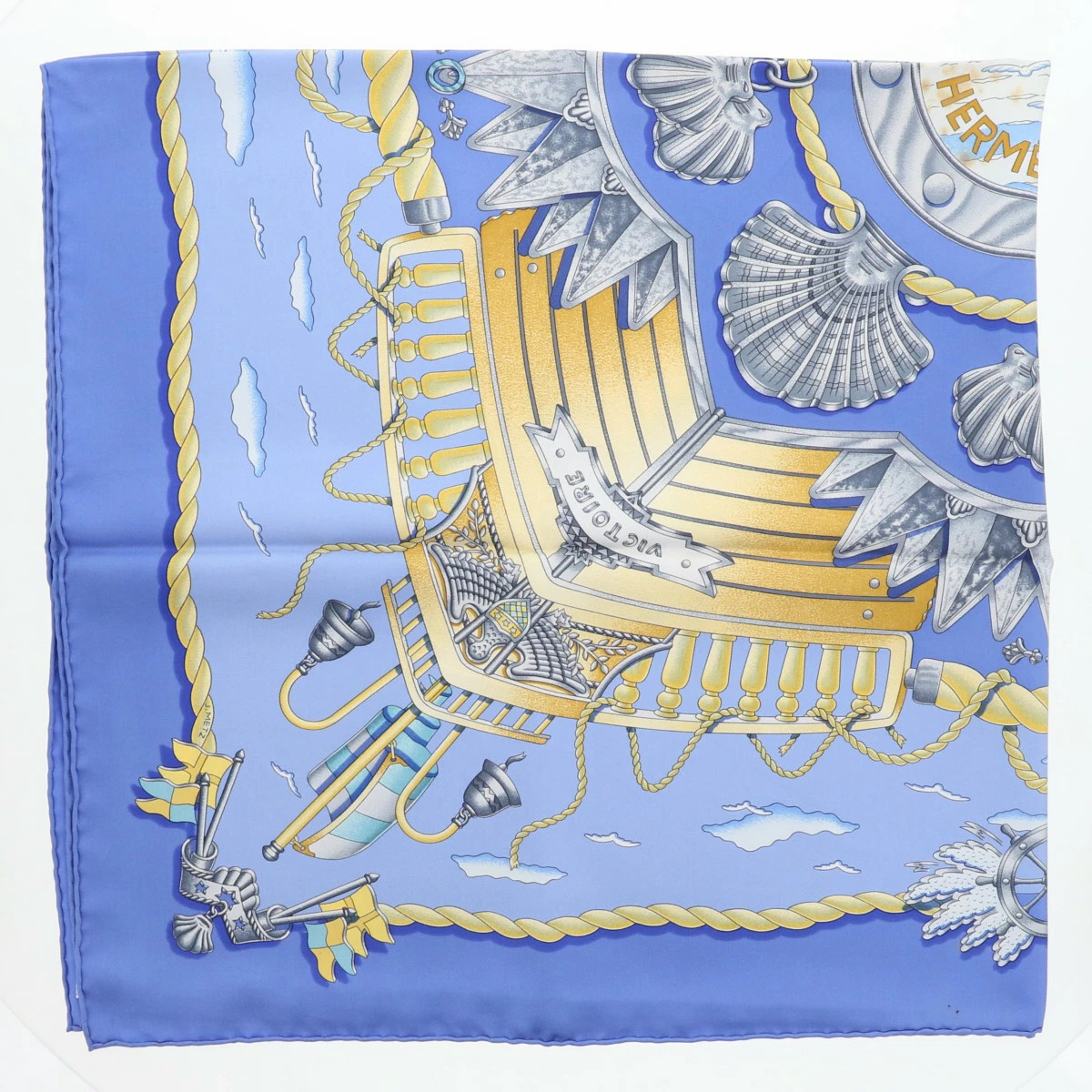 Hermes large scarf KARE 90 ship handrail RAILING silk r0_0209 thumbnail 4