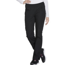 Cherokee Women's Straight Leg Pull-On Cargo Scrub Pant WW210 Black Medium Petite