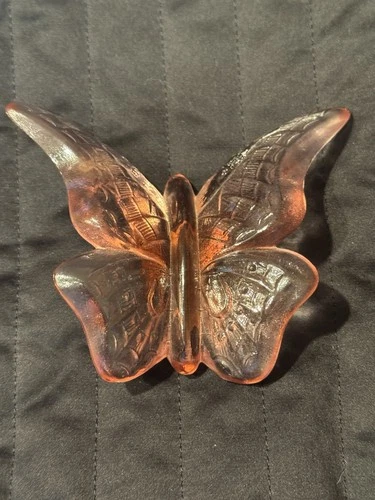 Vintage Fenton Glass Butterfly Figurine Dusty  Rose