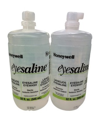 2- Honeywell 32-000455-0000 Eyesaline Sterile Isotonic Solution 32 fl. Oz.