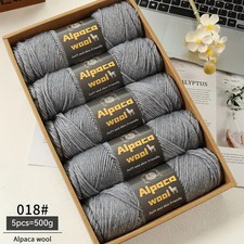 Alpaka Wolle Alpaca 5 x 100g 500g NS 4-5mm Strickgarn weich zum Stricken grau