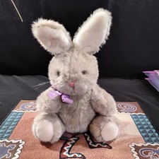 Dakin Bunny Rabit Plush Easter Bunny Purple Ribbon Soft Feel
