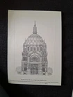 Engraving main facade elevation of the church St Augustin Paris V.Photos