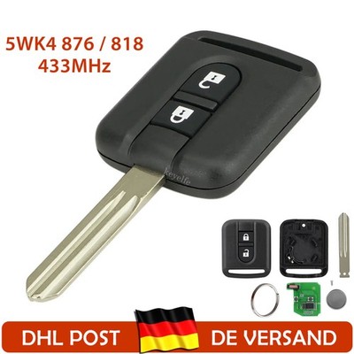 Auto Fernbedienung Funk Schlüssel 433MHz 5WK4876  für Nissan Micra K12 2002-2010