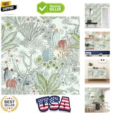 Boho Peel and Stick Wallpaper Catus Wallpaper 17.7" x 118.1"Vintage Floral Wa...