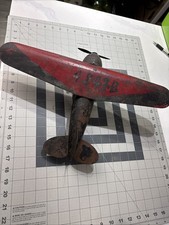 Wyandotte Pressed Steel Airplane Black And Red 1930 s 18 Inch Wingspan Vintage