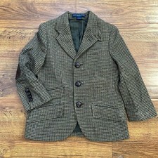 Polo Ralph Lauren plaid wool boys three button tweed blazer sports coat 5