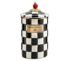 MacKenzie- Childs Enamel Check Large Canister - Courtly Check NEW