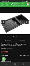 Rangemaster Topaz 1.5 Bowl Inset Granite Kitchen Sink with Waste Kit