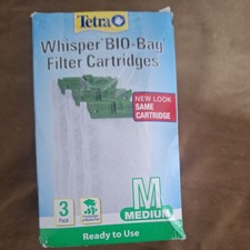 Whisper Bio-Bag Disposable Filter Cartridges Aquariums Medium 3 Count open box