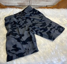 Original Weatherproof Vintage Swim Shorts Gray Camo Drawstring Boys XS 5-6 