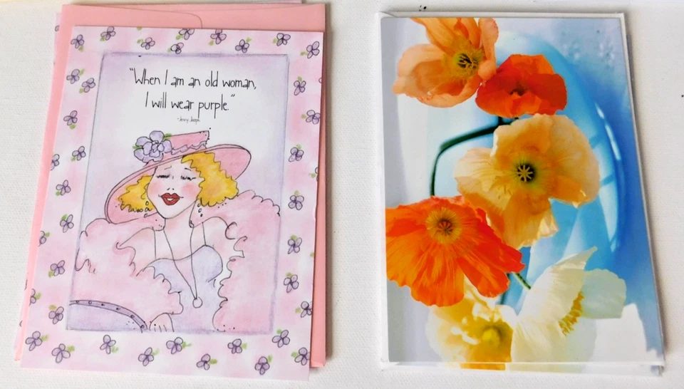 Woman's Blank Note Cards Floral Lot of 21  Cards w/envelopes Papyrus Hallmark + - Image 3 of 4