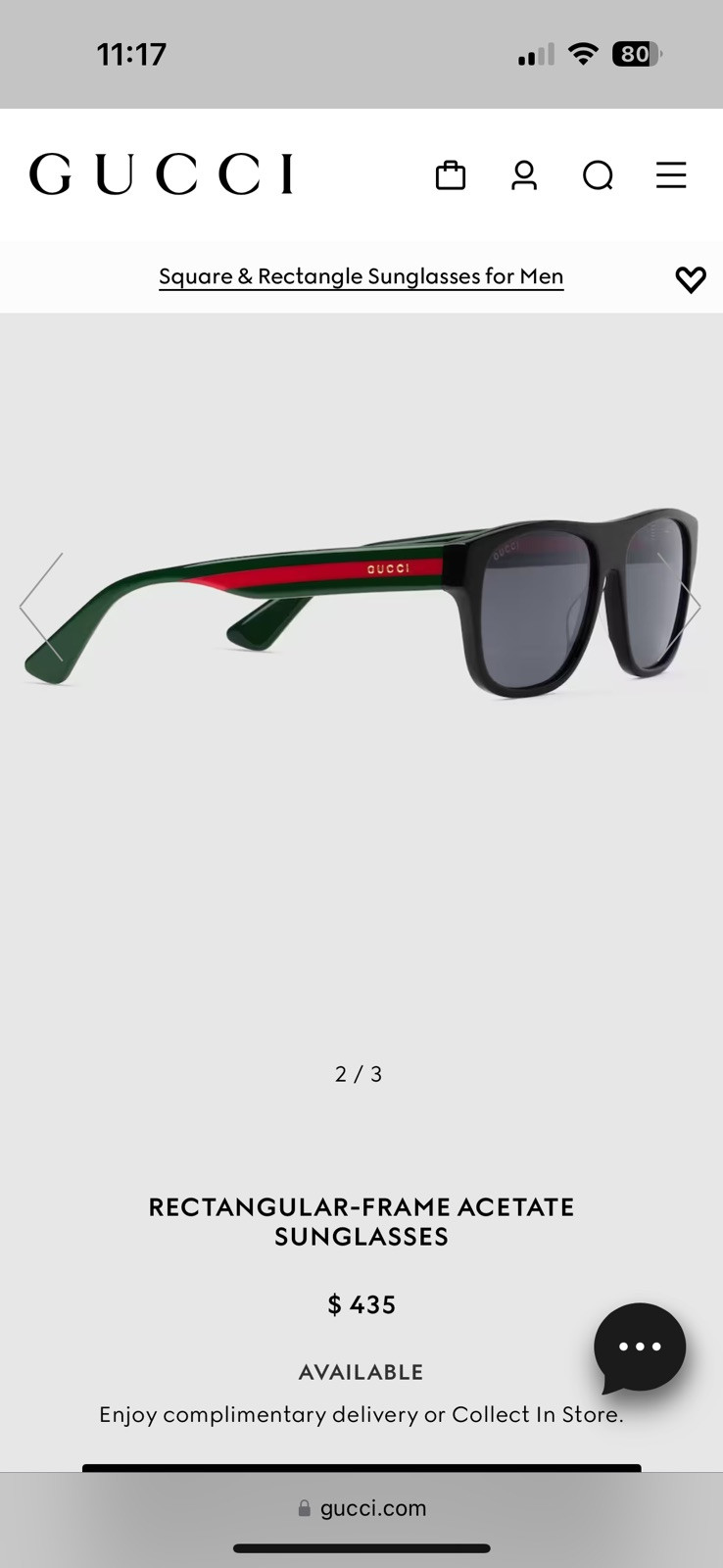 GUCCI MEN RECTANGULAR-FRAME ACETATE SUNGLASSES - image 2