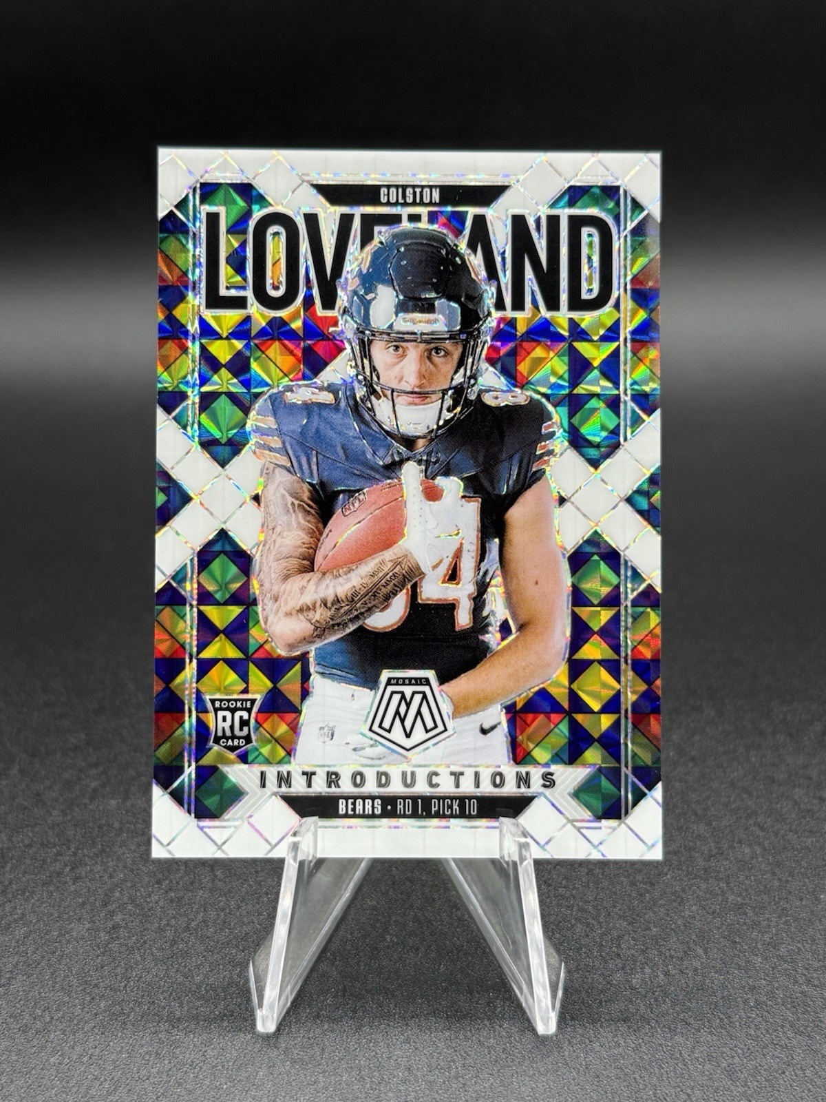 2025 Mosaic Rookie Introductions Colston Loveland RC White Prizm /25 Bears