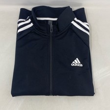 adidas Men  s Essentials Warm-Up 3-Stripes Track Jacket Black/White Size M