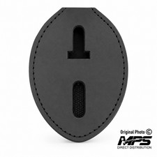 Perfect Fit Universal Oval Leather Badge Holder with Belt Clip – Made in USA