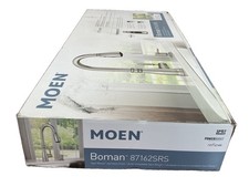 NEW MOEN 87162SRS Boman Stainless PullDown Kitchen Faucet W/Soap Dispenser B176