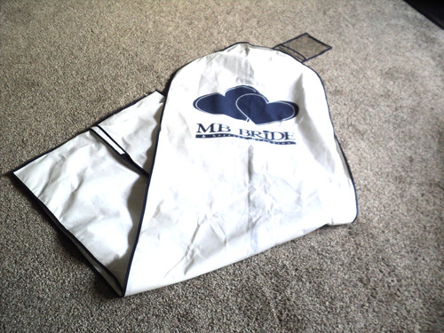 MB Bridal Wedding Gown Dust Cover Garment Bag White Zippered Anti-Dust Protector