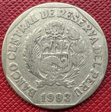 Peru 1993-LIMA Nickel-Brass 1 Nuevo Sol. KM# 308.1