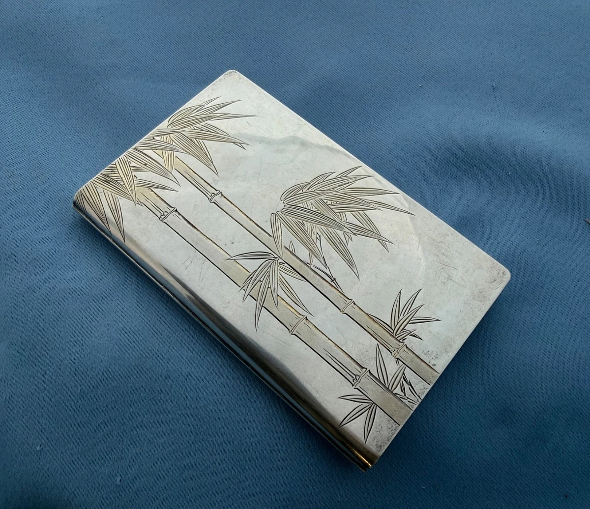 【唐草銀器】STERLING950 銀製小箱／黒檀内張・210gアンティーク銀器 快適ホビー・楽器・アート - 【唐草銀器】STERLING950 銀製小箱／黒檀