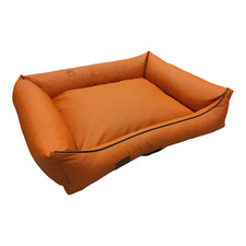 Dog Bed Dog Basket Dog Cushion Dog Sofa Lounge Area Faux Leather Size XL Orange