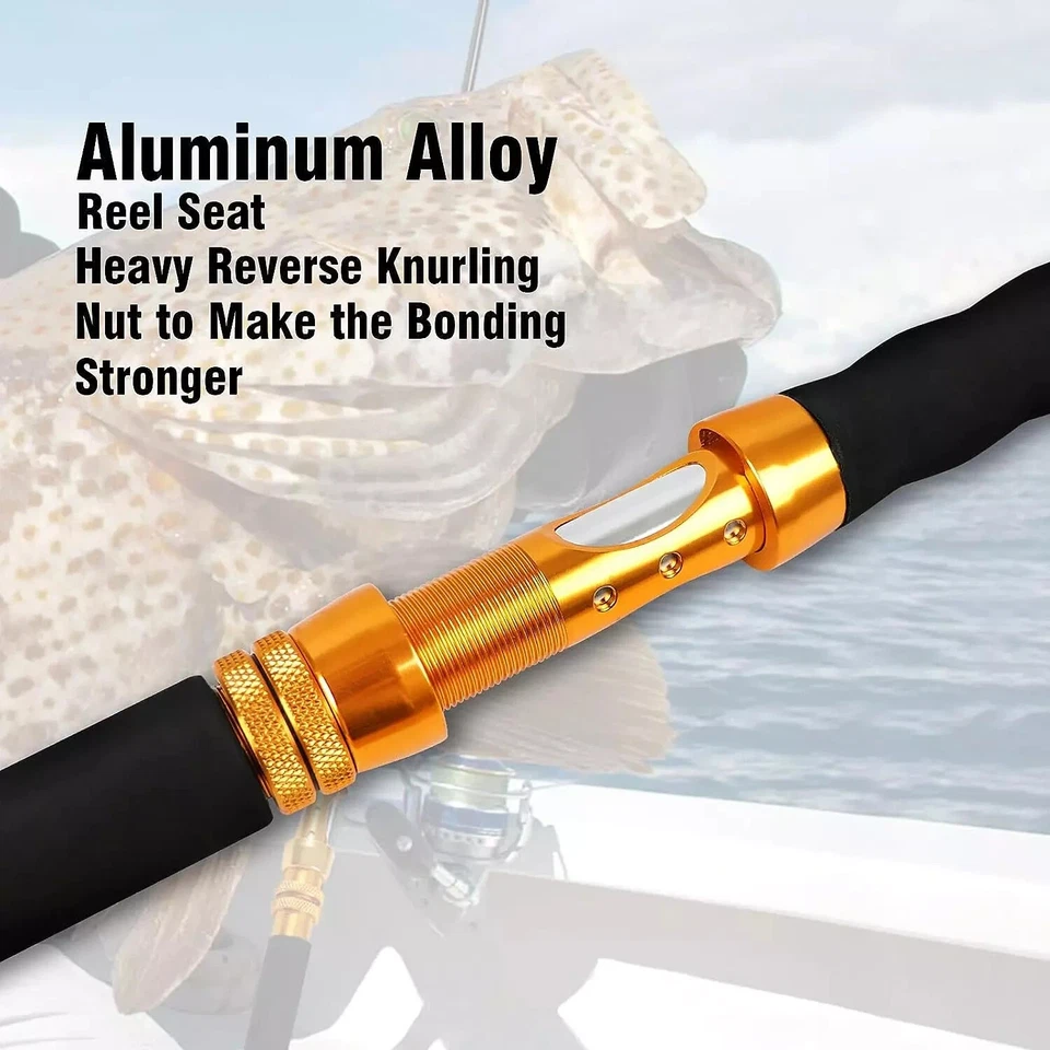 Jigging Spinning Rod Saltwater Offshore Solid Heavy Jig Fishing Pole 1PC & 2PC - Image 3 of 4