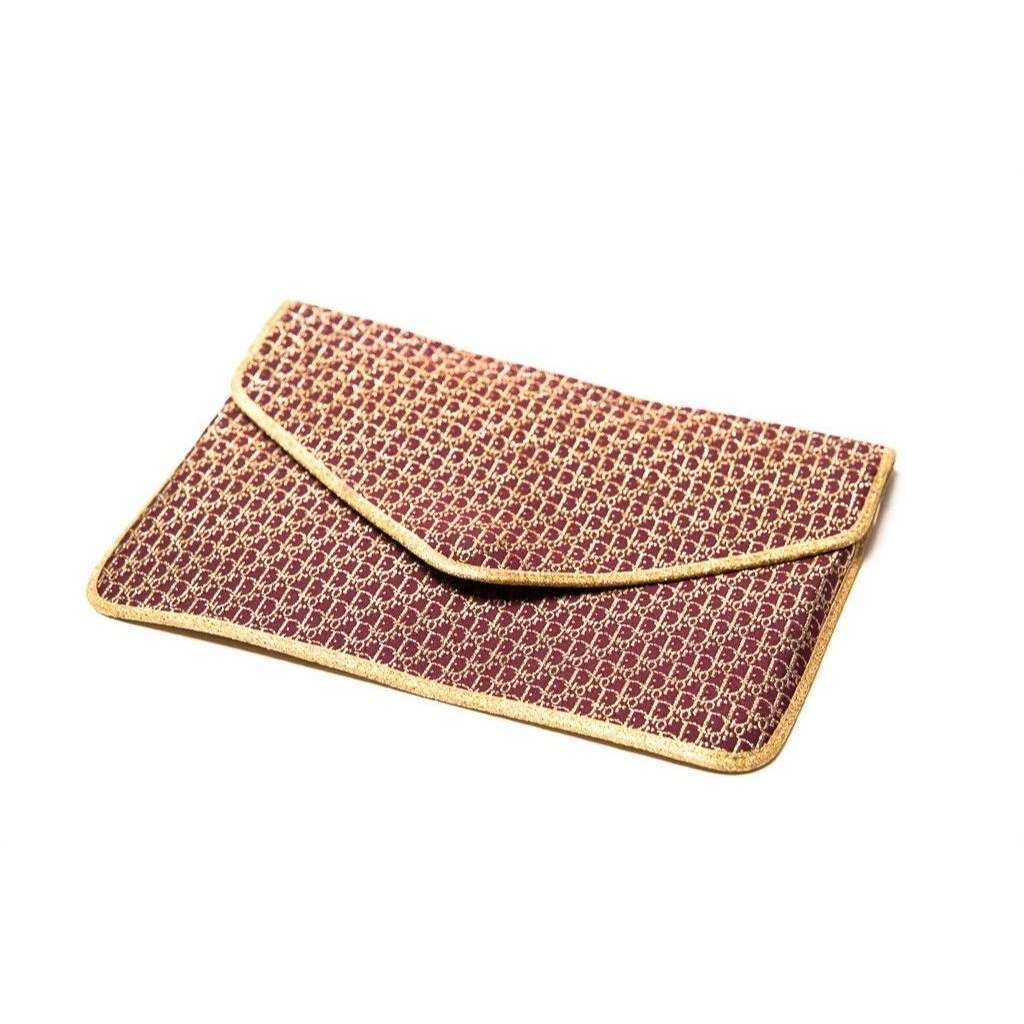 Sac de soirée vintage années 1970 pochette sac à main femme Christian Dior Bourgogne & or F