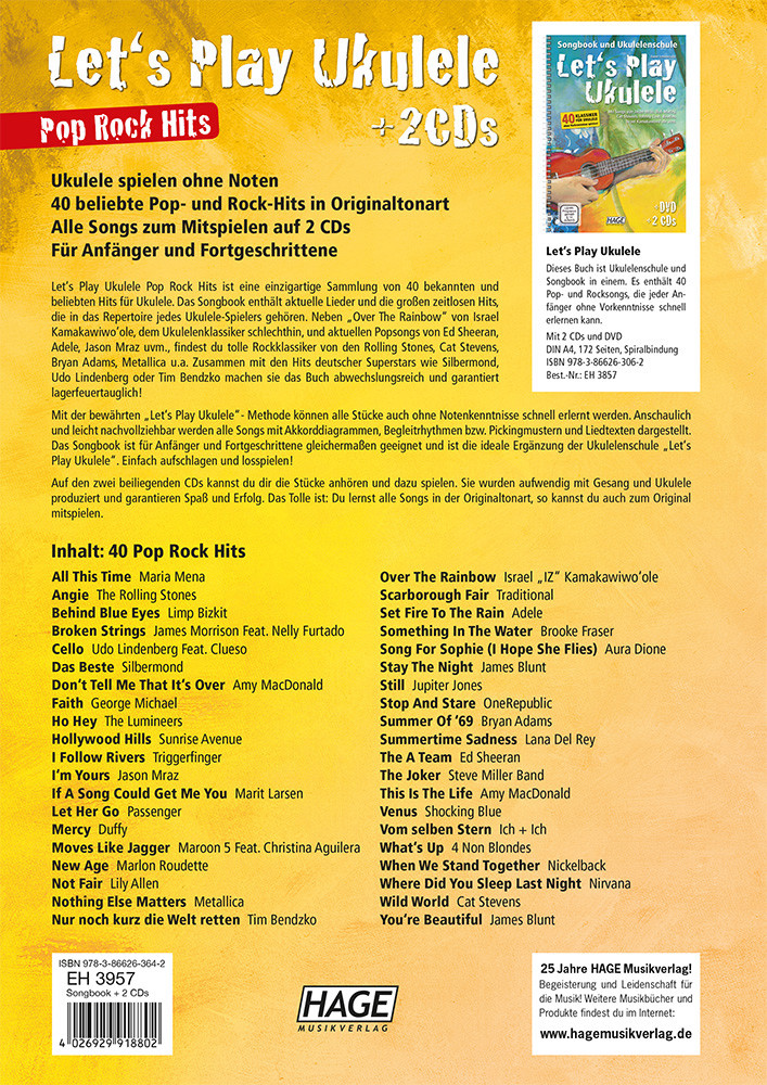 Thumbnail - Hage Lets Play Ukulele Pop Rock Hits /2cd