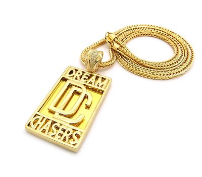NUOVO CIONDOLO DC DREAM CHASER 4mm/18 CATENA A MAGLIA COLLANA HIP HOP