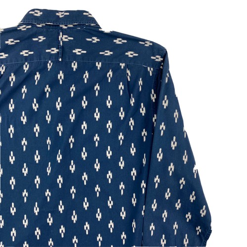 Camicia azteca Banana Republic slim fit uomo M blu polsino infradito manica lunga con bottoni - Foto 9 di 15