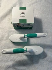 Pair Of Handled Scrub Brushes Multi-Use Green & White Open Box New Bathroom ETC