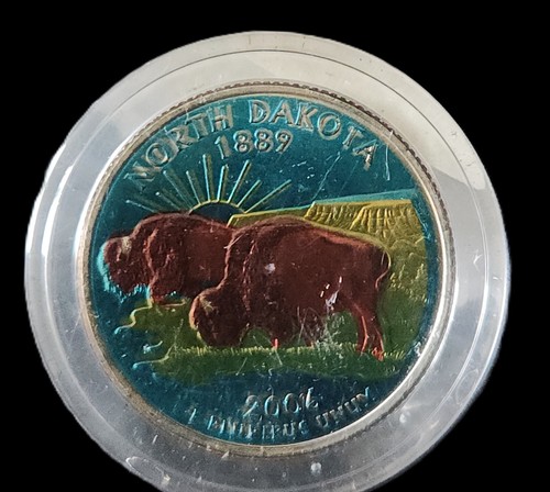 2006 Set Of 5 Colorized State Quarters in CAPSULES Gem Brilliant UNCIRCULATED - Picture 5 of 7