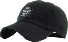 Good Vibes Only Embroidery Dad Hat Baseball Cap Unconstructed Cotton