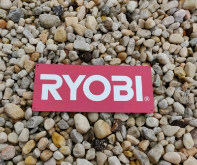 #ad Ryobi Power Tool Metal SIGN Cordless Drill Work shop Garage Red 5x12 50208 $23.95