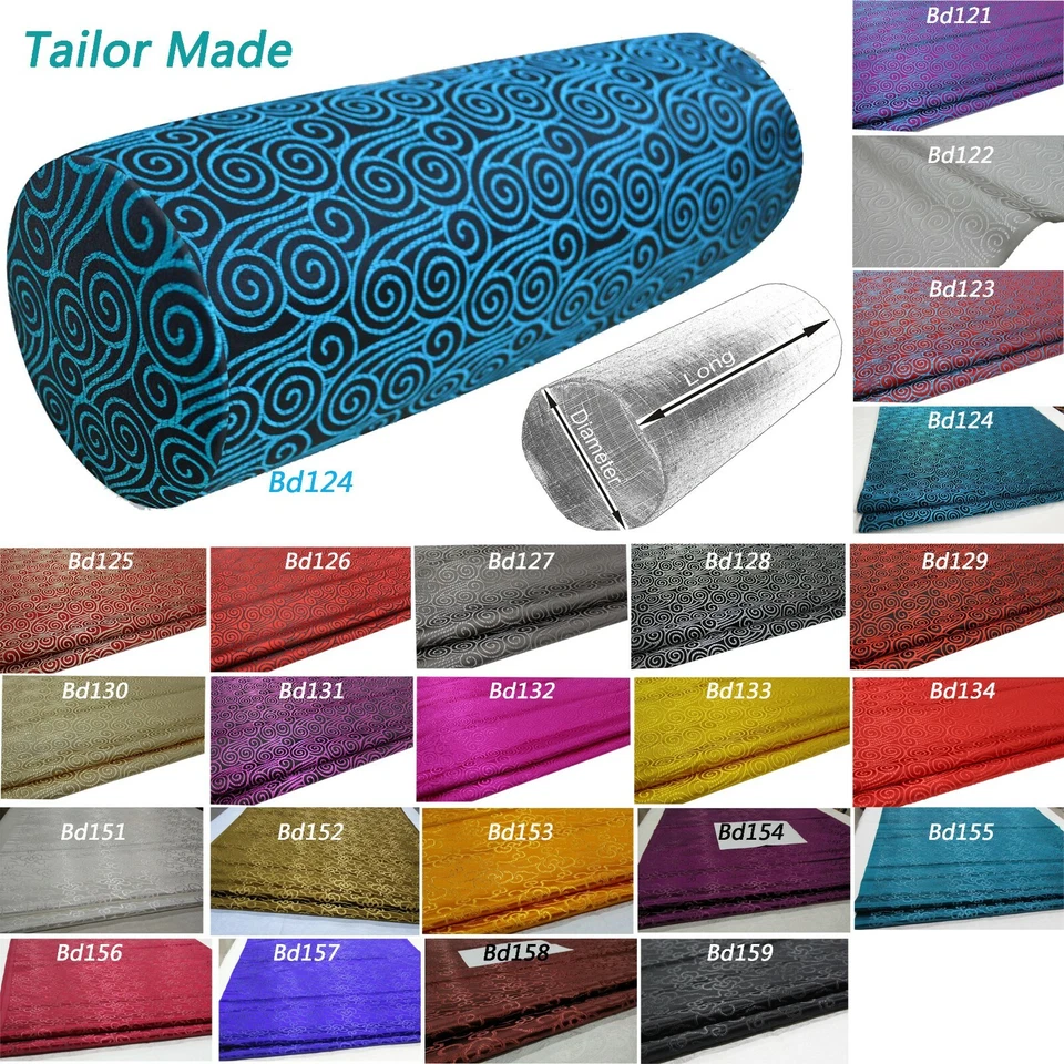 Bolster Cover*Flying Cloud Wave Brocade Neck Roll Long Tube Yoga Pillow Case*BD2 - Image 2 of 4