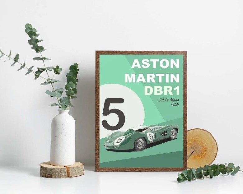 Printable Aston Martin DBR1 Wall Art, Aston Martin Poster, 24 Lemans Wall Art,