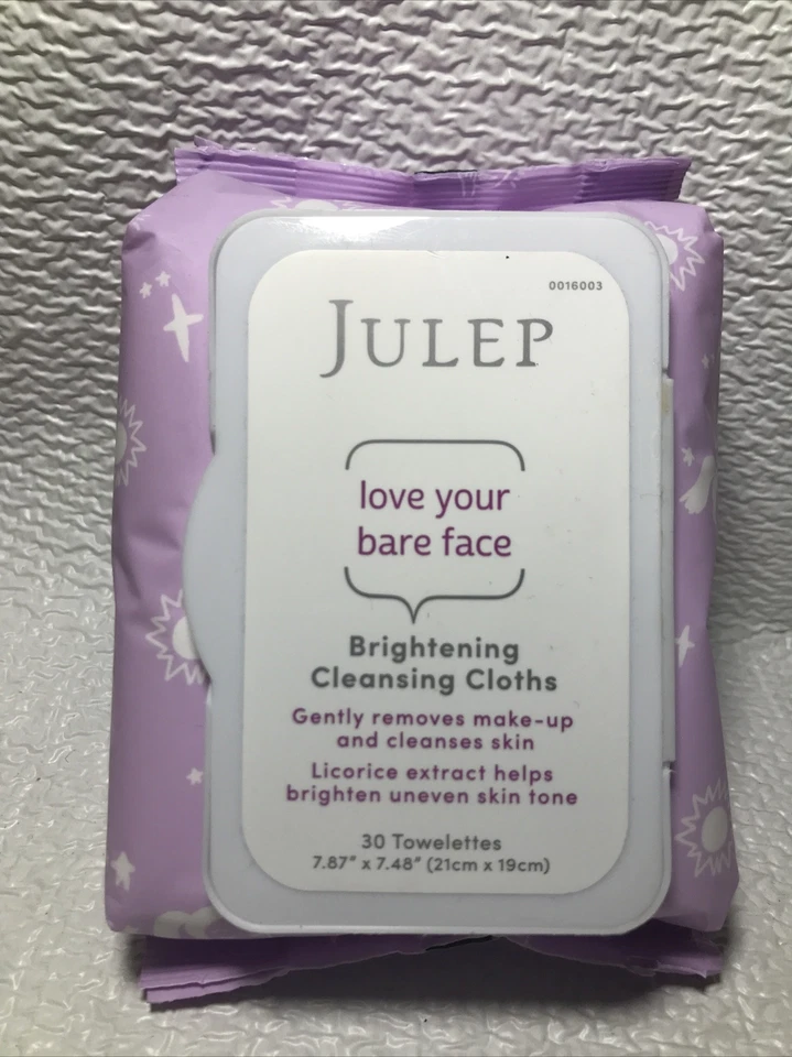 NEW JULEP Love Your Bare Face Brightening Cleansing Cloths 30 Towelettes Wipes - Image 2 of 4