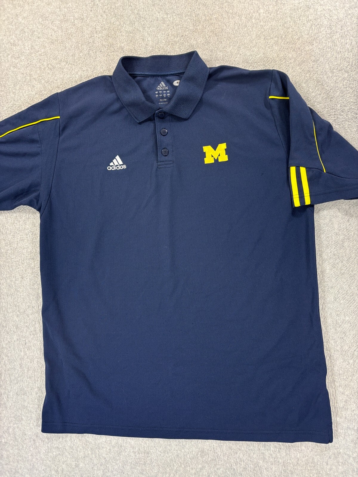 Michigan Wolverines Adidas ClimaCool Campus Polo Shirt (Men's Large) Blue